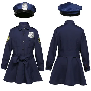 Policewoman kostiumas Eismo policijos kostiumas Suknelė Halloween Carnival Puras Šalies Cosplay Kostiumas Vaikams Kostiumas mergaitėms