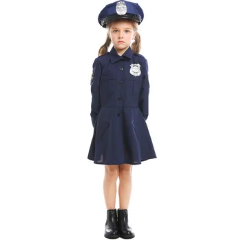 Policewoman kostiumas Eismo policijos kostiumas Suknelė Halloween Carnival Puras Šalies Cosplay Kostiumas Vaikams Kostiumas mergaitėms