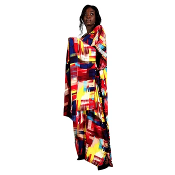 Pompom Afrikos Suknelės Moterims Skraiste 2020 M. Afrikos Drabužių Dashiki Mados Spalvinga Spausdinti Audinys Ilgai Maxi Suknelė Afrikos Drabužiai
