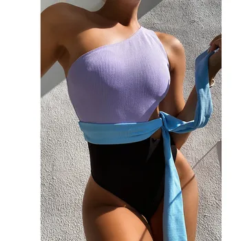 Ponios Bikini Moterims Tvarstis Sujungimas vientisas Bikini Push-up Pad maudymosi kostiumėlį, maudymosi Kostiumėliai, Paplūdimio Цельное Бикини