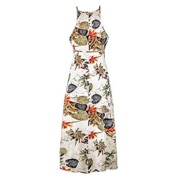 Ponios Spausdinti Gėlių Ilgai Boho Bohemijos Paplūdimio Vasaros Suknelė Moterims Sundress Seksualus Apynasrio Rankovių Maxi Vintage Suknelė