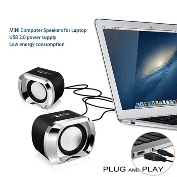 Populiariausi Pasiūlymai USB 2.0 Nešiojamojo kompiuterio Garsiakalbius Wired Stereo Mini Kompiuteris Garsiakalbis Desktop Laptop Notebook PC MP3 MP4 3.5 mm AUX-IN