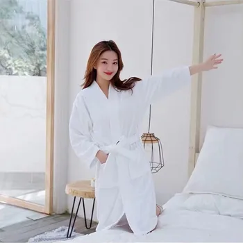 Pora Trumpą Medvilnės Kimono Chalatas Moterims Satino Sleepwear Žiemos Naujas Poilsio Homewear Šiltas, Intymus Apatinis Trikotažas Namų Drabužių