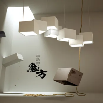 Postmodernios Dizaineris Galerija Studija Led Šviestuvo Meno Magic Cube Vakarienė Kambarį Pakaba Apšvietimas Šviestuvai