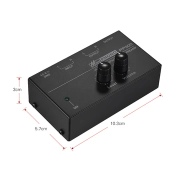 PP500 Ultra-kompaktiškas Telefonas Preamplifier Nešiojamų Phono Preamp Bass Aukštų dažnių Balanso Apimties Tonas EQ Kontrolės Valdyba su Maitinimo Adapteris