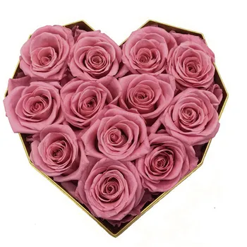 Prabanga Eternal Rose Diamond Širdies Formos Rožės Dovanų Dėžutė Konservuotų Rožių Gėlių Motinos Diena