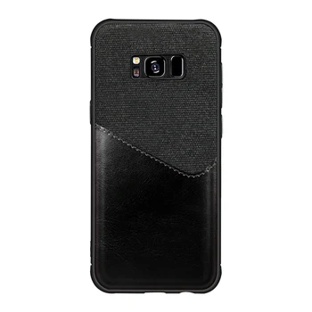 Prabanga Febric Kortelės Telefono Dangtelį Samsung galaxy S10 S9 plus 9 Pastaba Audinio tekstūra+PU odos neleidžiančioms slysti Atgal Atveju Fundas Shell