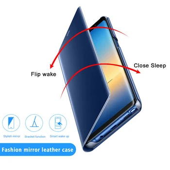 Prabanga Peržiūrėti Smart Flip Case For Huawei P Smart Z fundas originalus Magnetinis Laikiklis Odos Dėklu PSmart STK-LX1 STK LX1 Telefono Dangtelį