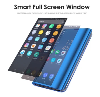 Prabanga Peržiūrėti Smart Flip Case For Huawei P Smart Z fundas originalus Magnetinis Laikiklis Odos Dėklu PSmart STK-LX1 STK LX1 Telefono Dangtelį