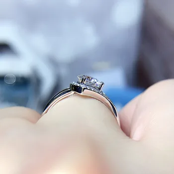 Prabangus Sidabro Padengtą Baltas Cirkonis Vestuvių Žiedą ir Vestuvių Žiedas Crystal Dalyvavimo Šalies Pažadas Žiedas Moterų Mados Juvelyrika