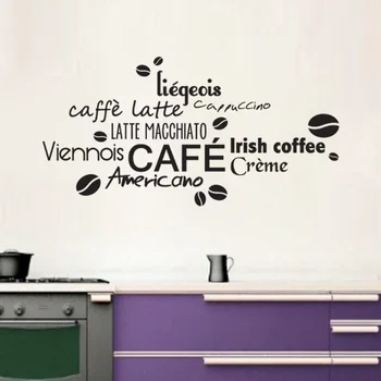 Prancūzijos Kavos Patarlės Meno, Lipdukas, Restoranas Virtuvės Nuimamas Vinilo Sienos Lipdukai 