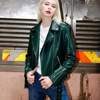 Prekės karšto parduodant aukštos kokybės moterų Dirbtiniais Odos striukės 2019 m. rudenį naujų mados Streetwear stiliaus moteris PU paltai gx1208