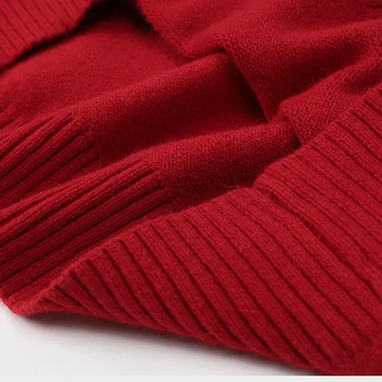 Preppy Stilius Moterims Megztiniai megztinis įgulos apykaklės Medvilnės Megzti Viršūnes Animacinių filmų Moterų Raudonas Megztinis Džemperis Rudenį Naują Pavasario Saldus