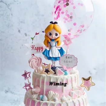 Princesė alisa tortas topper mergina gimtadienio reikmenys, žaislai mergaitėms, kūdikiams, vaikams, vaikų saldus dovana keksiukų dekoravimui topper
