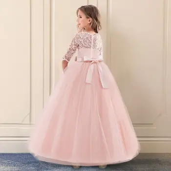 Princesė Mergina Suknelė Vestuvių Inscenizacija Šalies Vaikų Ceremonija Bridesmaid Ilgai Nėrinių Promenadzie Suknelė Pirmoji Komunija Oficialią Suknelės