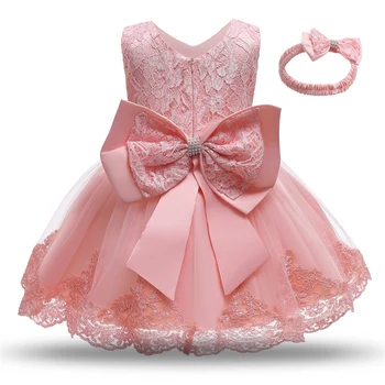 Princesė Vaikai Mergina Gėlių Siuvinėjimų Suknelės Kūdikių Mergaitės Krikštynų Suknelė Oficialų Suknelė Festivalis Bamblys 1-ojo Gimtadienio Apranga