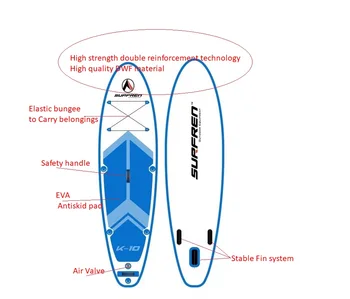 Pripučiami Naršyti Atsistoti SUP irklas lentos iSUP SurfingPaddle valdybos SURFREN Visi RoundK-10 wakeboard kayakboat size305*81*15cm