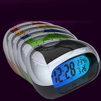 Protingas Žadintuvas LED Akių Produkto Naktį Šviesos 5 Spalvų Kalbėti Laikrodis Šiuolaikinės Muzikos Laikrodžiai Svetainės Diaplay