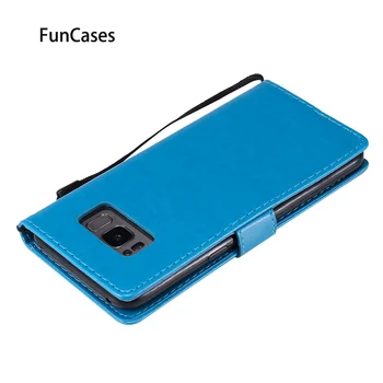 PU Odos Flip Case For estuche Samsung S8 Puikus Mobiliojo Telefono Dangtelį Piniginės Knygos Maišelį sFor Estojo Galaxy S8 