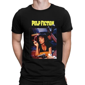 Pulp Fiction vyriški Marškinėliai, Juokinga Atspausdintas Trumpas Rankovės Tshirts Vasaros Hip-Hop Atsitiktinis vatos Pagaliukai T-Shirt Streetwear