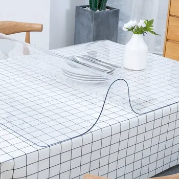 PVC stalo Staltiesė skaidrus Lentelė kilimėlis atsparus Vandeniui Oilproof Virtuvė, Valgomasis lentelės Vietą, Mat Vestuves Deco 1,0 mm storio