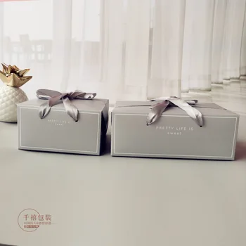 Pyragas slapukas muilo saldainiai popierinės pakuotės pilkos spalvos dovanų dėžutė коробка упаковка su rankena boite dragees mariage коробки для подарков