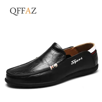 QFFAZ mens batai mados prekės ženklo vyrai mokasīni, pavasarį, rudenį mokasinai vyrų natūralios odos vaikščiojimo batai vyriški butai batai