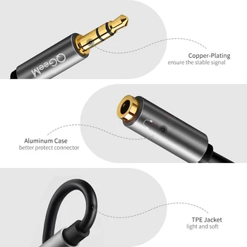 QGeeM Headphone Splitter Audio Laidas 3.5 mm Vyrų ir 2 Moterų Jack 3.5 mm Splitter Adapteris Aux Kabelis, skirtas 