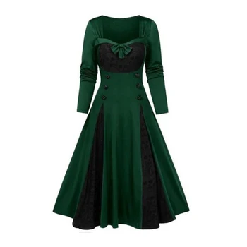 QWEEK Goth, Gothic Suknelė Moterims prancūzijos Senovinių Rūmų Long Sleeve Lace Black Šalis Suknelė Plius Dydis Suknelės Moterims Dropshipping