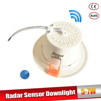 Radaro Judesio Jutiklis LED Downlight 5W 7W Embedded Lubų Lempa, 110/220V Led Lemputė kambarį ištrauka vidaus Led Spot Lempos