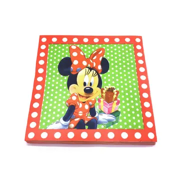 Raudona Minnie Šalies Prekių Rinkinys Papuošalų Vienkartiniai Minnie Mouse Šalies Plokštė Taurės Servetėlės Vaikams Gimtadienio Reikmenys Vėliavos