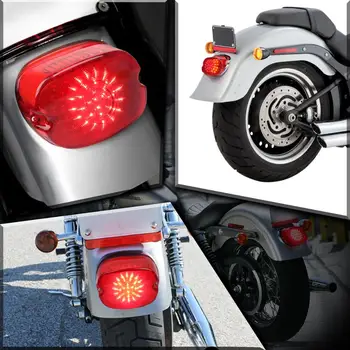 Raudona Stabdžių Posūkio Signalo Licenciją Plokštelės Šviesos diodų (led Uodegos Šviesos-Harley Sportster Dyna FXDL Electra Slysta Kelių Karalius
