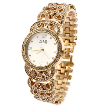 Relogio Feminino G&D Auksą Moterų Kvarcinis Laikrodis Analoginis Nerūdijančio Plieno Mados Lady Prabanga Suknelė Apyrankę Žiūrėti Reloj Mujer