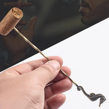 Retro Brass Cigarų Praeiti Adata Rūkalius Nešiojamų Dragos Gręžti Kūrybos Drožyba Spiralės Rūkymas Accessories