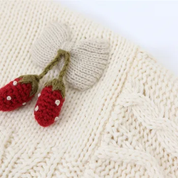 Retro džemperis cardigan mygtuką moterų apvalios kaklo braškių megzti džemperis cardigan 2020 naują atsitiktinis mados ilgomis rankovėmis laisvas