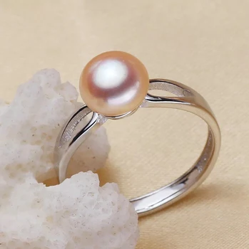 RIANCY Natūralių Gėlavandenių Perlų Žiedas Perlų Papuošalai 925 Sterlingas Sidabro Žiedai Moterims Aukšto Guality perlas Vestuvių Žiedai Dovana