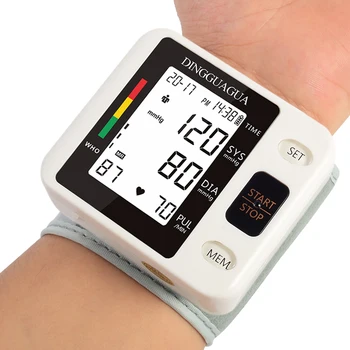 Riešo Elektroniniai kraujospūdžio matuoklis Automatinis Skaitmeninis Sphygmomanometer Metrų Stebėti Širdies ritmas, Pulsas Nešiojamų Kamertonas ' BP