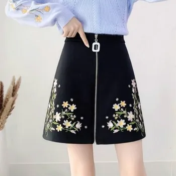 Rinkiniai Moterims Rudens Banga Naujausias Gėlių Siuvinėjimas Elegantiškas Negabaritinių Korėjos Stiliaus Biuro Ponios Megztinis Dviejų Dalių Karšto Pardavimo Feminino