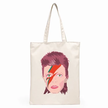 Rip David Bowie Anglijos Roko Muzikos Pop Star Spausdinti Pirkinių Maišeliai Mergaičių Mados Hip-Hop Hipster Atsitiktinis Pacakge Ranka Maišo