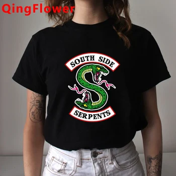 Riverdale Pietų Žalčių Harajuku Marškinėliai Moterims Pietų Pusėje Žalčių Snake Print T-shirt Ullzang Marškinėlius 90s Viršuje Tees Moteris