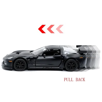 RMZ MIESTO, 1:36 Corvette C6 Kietas Juoda Lydinio Diecast Automobilio Modelį Žaislas Traukti Atgal Dovanos Vaikams Žaislų Kolekcija