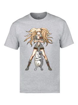 Rožinė Anime T Shirts Japonijos Junko Enoshima Medvilnės Dizainas, Stalviršiai, Trišakiai Kawaii Animacinių Filmų, Komiksų Tshirts Individualų T Shirts
