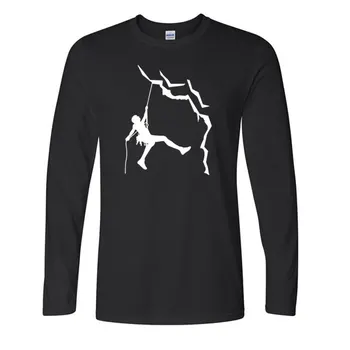 Rudenį ir žiemą Prekės ženklo Drabužių Lipti Marškinėliai Atsitiktinis Medvilnės ilgomis Rankovėmis Juokinga Kalnų T-shirt Mans 