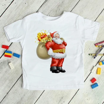 Rudenį Vaikų marškinėliai Santa Claus Būdas Pristatyti Dovanas Grafinis Marškinėlius Merry Christmas Kūdikiui Merginos ClothesT Marškinėliai Футболки