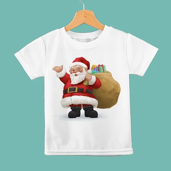 Rudenį Vaikų marškinėliai Santa Claus Būdas Pristatyti Dovanas Grafinis Marškinėlius Merry Christmas Kūdikiui Merginos ClothesT Marškinėliai Футболки