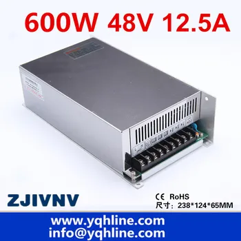 (S-600-48) CE patvirtintas aukštos kokybės SMPS Led impulsinis maitinimo šaltinis 48V 12.5 A 600W input 110/220Vac į dc 48v nemokamas pristatymas