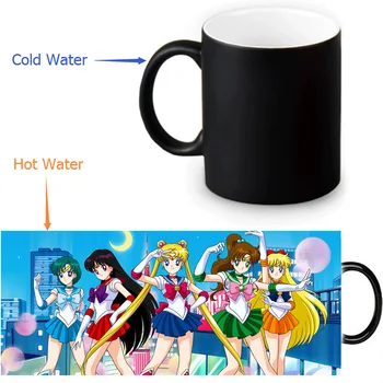 Sailor Moon Magija kavos puodeliai, 12 OZ/350ml keičia puodelis keičiasi spalvos karščiui jautrus Arbatos Puodeliai