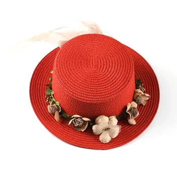 Saulės Skrybėlę, Moteris Pajūrio Lady Žvejys Skrybėlės Lauko Beach Sun kepurės Prom bžūp nėrinių Bowknot Vasaros Panama, Sulankstomas Saulės Šiaudų