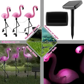 Saulės šviesos diodų (LED Flamingo Vejos Lempa Saulės Lauko Sodo Vejos, Sodo Koridoriaus Kelias Kraštovaizdžio Šviesos Vandeniui Naktinio Apšvietimo lemputė