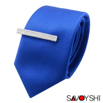 SAVOYSHI aukštos kokybės lazerinis graviravimas prisegamas mados stilius sidabro spalvos vyriški verslo kaklaraištis pin Nemokamas Pristatymas